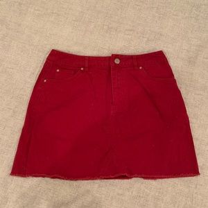 Forever 21 Red Denim Mini Skirt